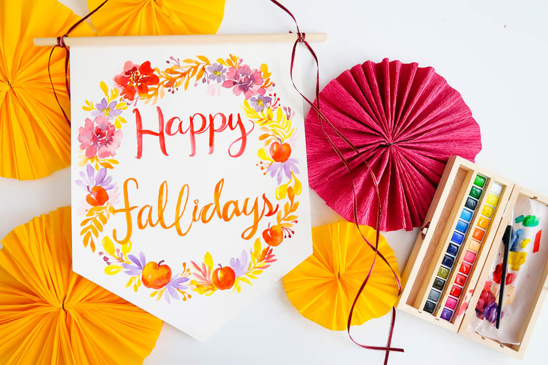 Fall Watercolor Banner DIY | Handmade Modern 